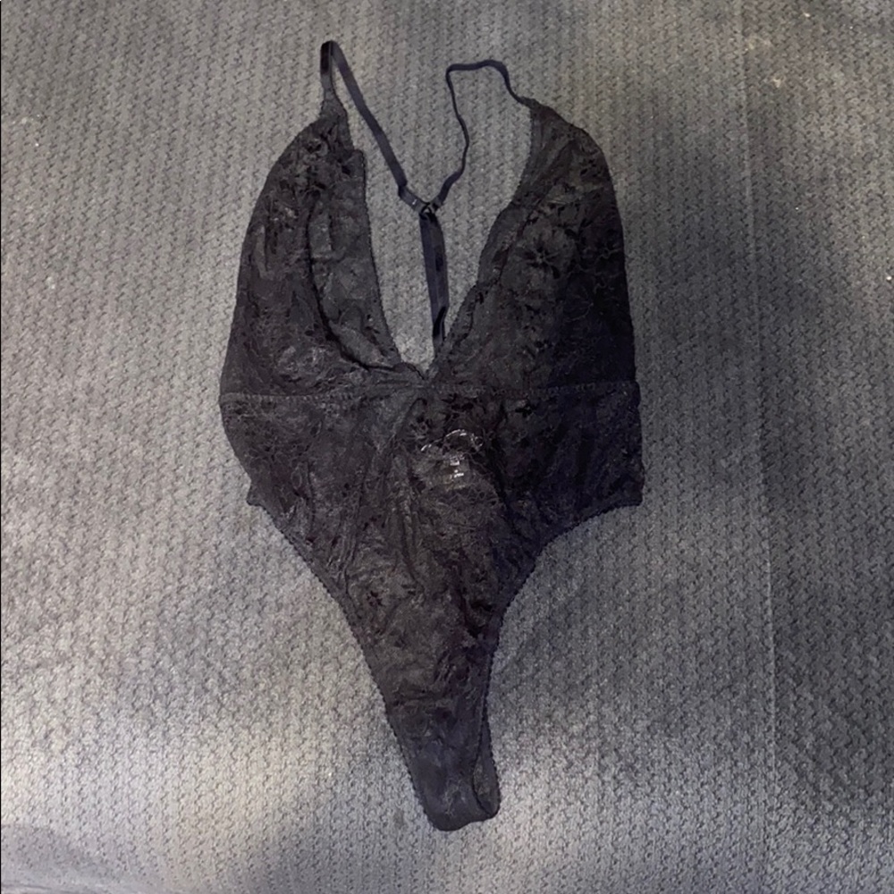Black Lace One Piece Lingerie